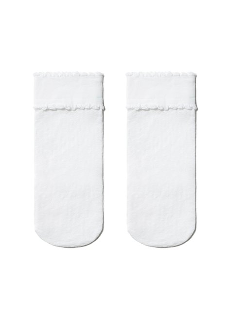 Шкарпетки для дівчаток нарядні Conte Elegant BONY, Bianco, 18-20, 27, Білосніжний