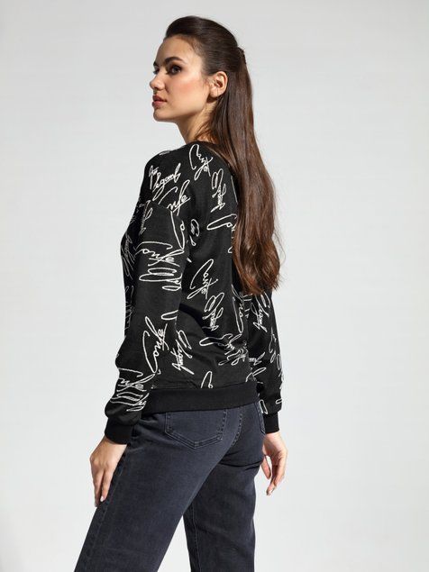 Світшот з віскози преміальної якості Conte Elegant LD 1042, black-moon grey, XS, 40/170, Черный