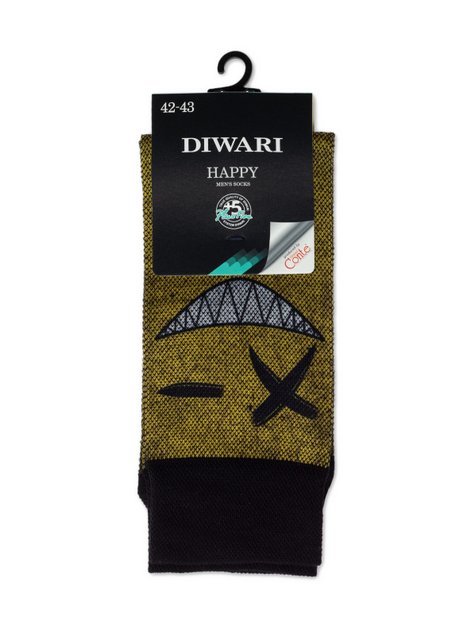 Шкарпетки з бавовною DiWaRi HAPPY 20С-202СП, Жовтий, 40-41, 40, Желтый