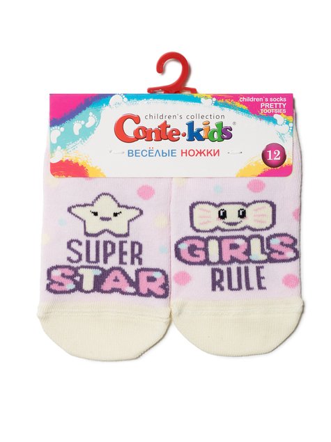 Носки детские Conte Kids Веселые ножки, Светло-розовый, 12, 18, Светло-розовый