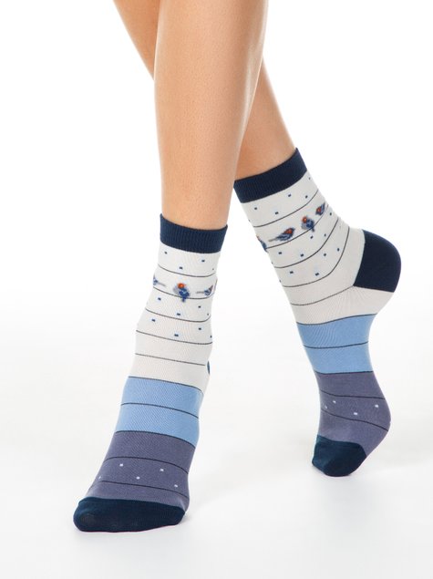 Шкарпетки жіночі бавовняні ESLI CLASSIC, Блакитний, 36-37, 36, Голубой