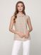 Блузка в горошок з преміальної віскози Conte Elegant LBL 1173, beige-multi, S, 42/170, Бежевый