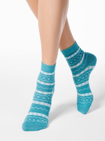 Шкарпетки жіночі бавовняні Conte Elegant CLASSIC, Бирюза, 36-37, 36, Бирюзовый