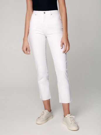 Укорочені джинси straight leg c високою посадкою Conte Elegant CON-316, white, L, 46/164, Белый