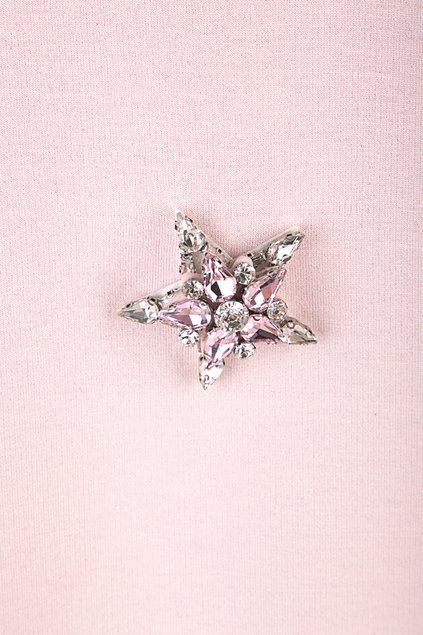 Джемпер з мерехтливим блиском і брошкою Conte Elegant LD 837, pink, XS, 40/170, Розовый