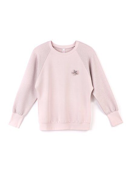 Джемпер з мерехтливим блиском і брошкою Conte Elegant LD 837, pink, XS, 40/170, Розовый