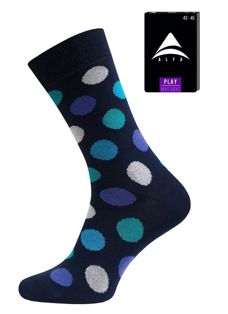 Шкарпетки чоловічі "ALFA" 2161 PLAY (середньої довжини), синий, 40-42, 40, Синий