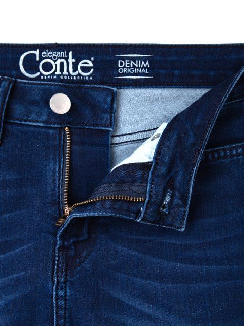 Ультракомфортні прямі джинси з високою посадкою Conte Elegant CON-46, Темно-синій, XS Ультракомфортні прямі джинси з високою посадкою Conte Elegant CON-46, Темно-синій, XS, 40/164, Темно-синий