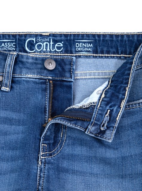 Классические джинсы Skinny со средней посадкой Conte Elegant 756/4909М, синий, L, 46/170, Синий