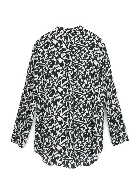 Рубашка с геометрическим рисунком из хлопка премиального качества Conte Elegant LBL 1091, white-black, XL, 48/170, Черно-белый