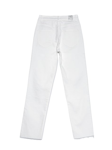 Укороченные джинсы straight leg c высокой посадкой Conte Elegant CON-316, white, L, 46/164, Белый