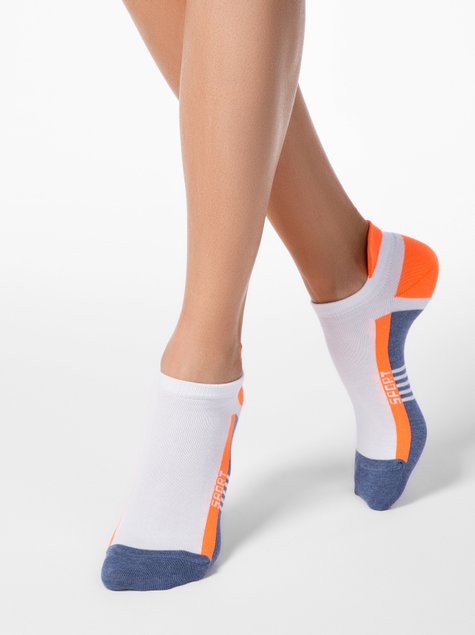 Шкарпетки жіночі Conte Elegant ACTIVE (ультракороткі), джинс-Оранжевый, 36-37, 36, Комбинированный