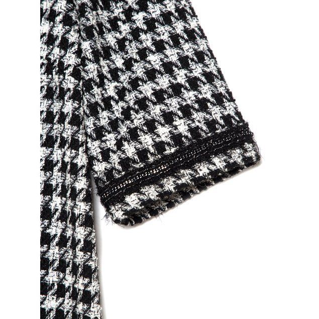 Платье с рисунком "клетка" и легким мерцанием люрекса Conte Elegant LPL 1053, black-ivory, S, 42/164, Черно-белый