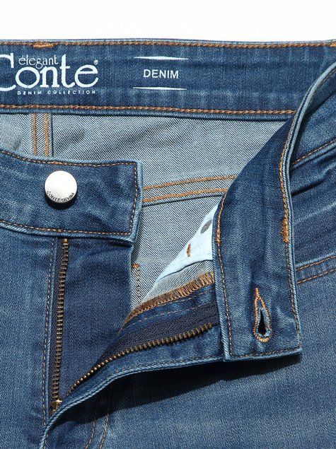 Ультраэластичные eco-friendly straight джинсы со средней посадкой Conte Elegant CON-154 Lycra&reg;, mid stone, XXL, 50/170, Светло-синий