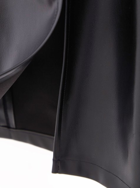 Юбка «под кожу» с разрезом Conte Elegant LU 1411, black, L, 46/170, Черный