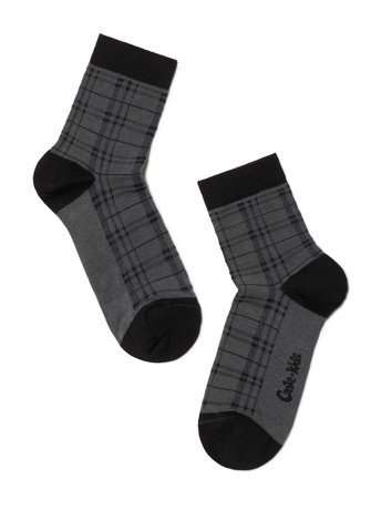 Шкарпетки дитячі Conte Kids TIP-TOP (бавовняні, з малюнками), Пепельный, 22, 33, Светло-серый