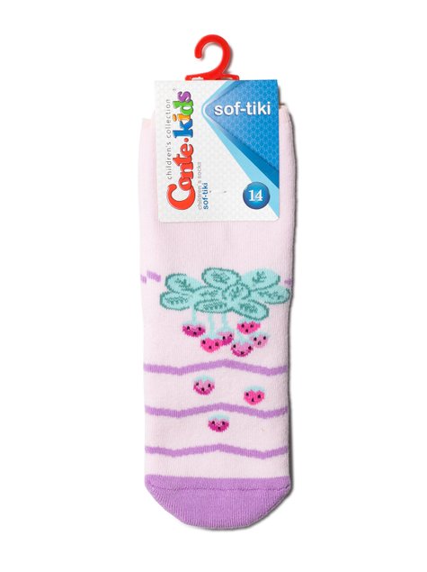 Носки детские Conte Kids SOF-TIKI (махровые с отворотом и антискользящие), Сиреневый, 12, 18, Сиреневый