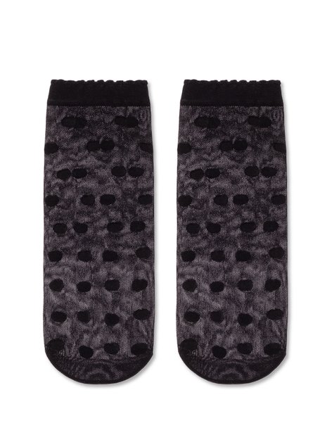 Тонкие носки в крупный горошек Conte Elegant FANTASY, Nero, 36-39, 36, Черный