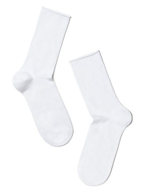 Шкарпетки жіночі бавовняні Conte Elegant COMFORT (без гумки), Білий, 38-39, 38, Белый
