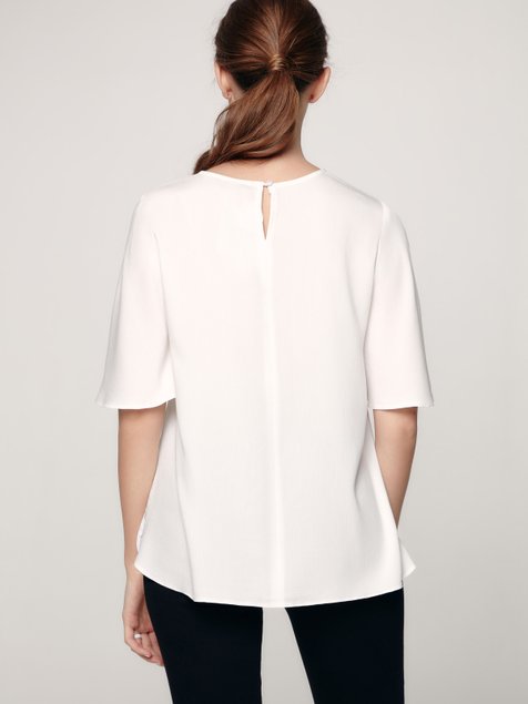 Блузка розкльошеного силуету з преміальної віскози Conte Elegant LBL 1174, white, XS, 40/170, Белый