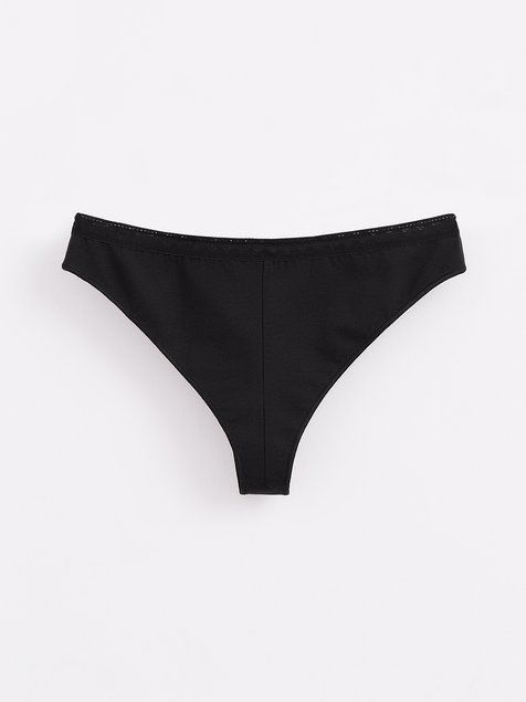 Трусы "бразилиана" из премиального хлопка Conte Elegant CLASSIC BASIC LBR 1349, black, XS, 40, Черный