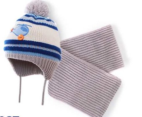 Комплект детский шапка и шарф ESLI, Светло-серый, 48-50, 48см, Светло-серый