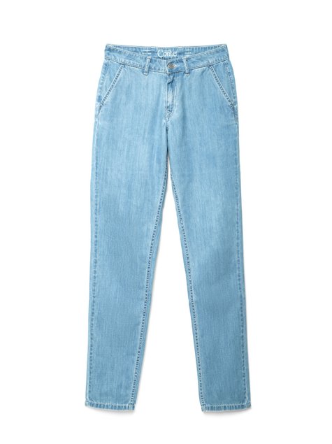 Легкие джинсовые eco-friendly брюки Conte Elegant CON-140, bleach blue, L, 46/164, Голубой