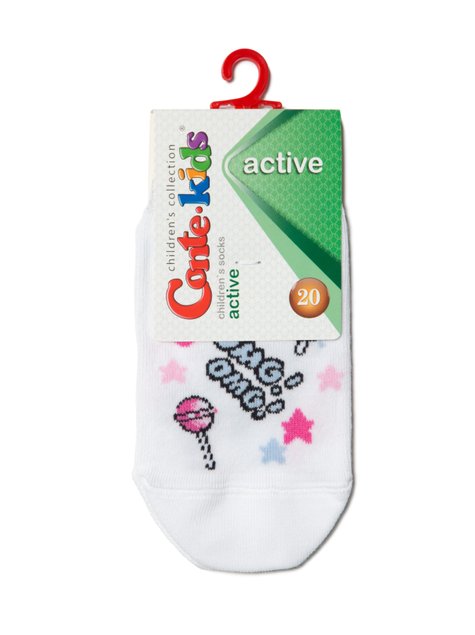 Шкарпетки дитячі Conte Kids ACTIVE (ультракороткі), Білий, 20, 30, Белый