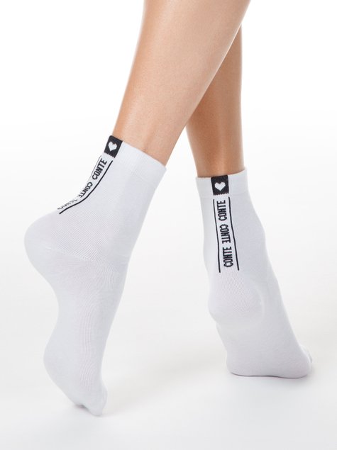 Шкарпетки жіночі бавовняні Conte Elegant CLASSIC, Білий, 36-37, 36, Белый