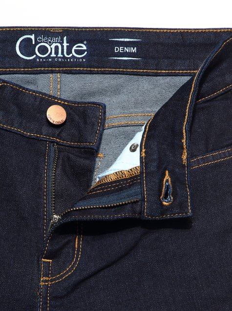 Ультракомфорні eco-friendly джинси skinny з середньою посадкою Conte Elegant CON-183, indigo, L, 46/164, Темно-синий
