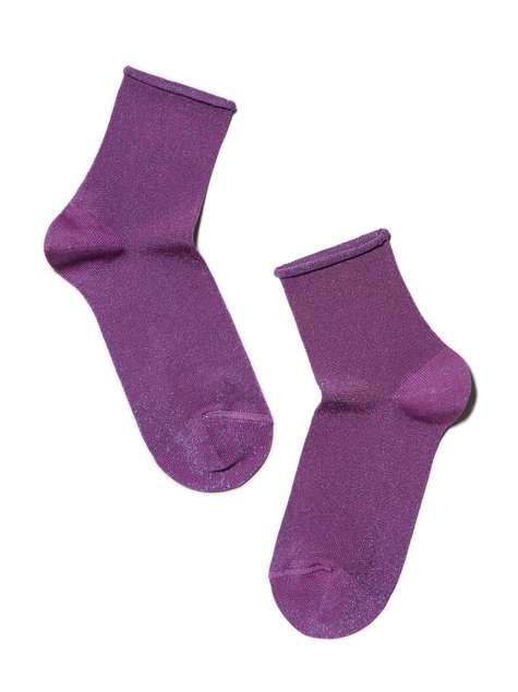 Носки женские вискозные Conte Elegant CLASSIC (люрекс, без резинки), Сиреневый, 36-37, 36, Сиреневый