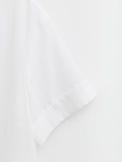 Полупрозрачная блузка в фактурную полоску Conte Elegant LBL 1187, white, XS, 40/170, Белый