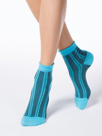 Шкарпетки жіночі бавовняні Conte Elegant CLASSIC (рельєфні), Бирюза, 36-37, 36, Бирюзовый