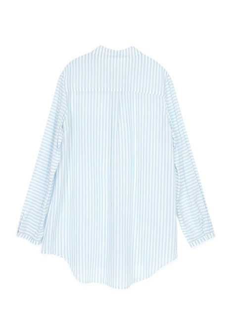 Рубашка в полоску из вискозы премиального качества Conte Elegant LBL 1096, white-light blue, XS, 40/170, Комбинированный