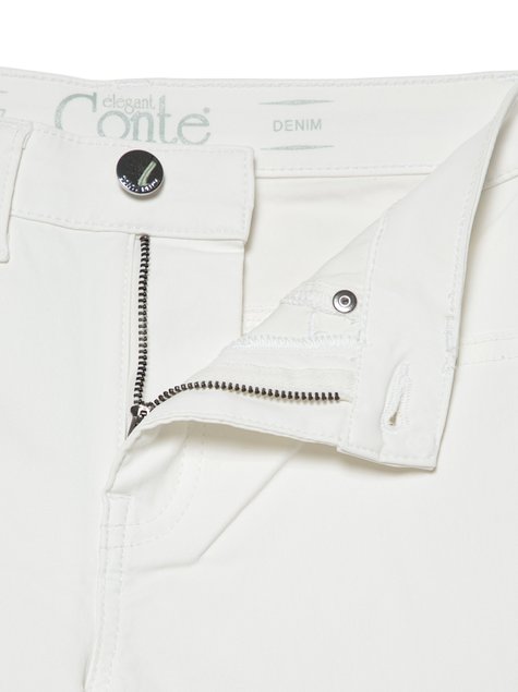 Моделирующие джинсы skinny "push-up" со средней посадкой с покрытием "под кожу" Conte Elegant CON-228, white, XS, 40/164, Белый