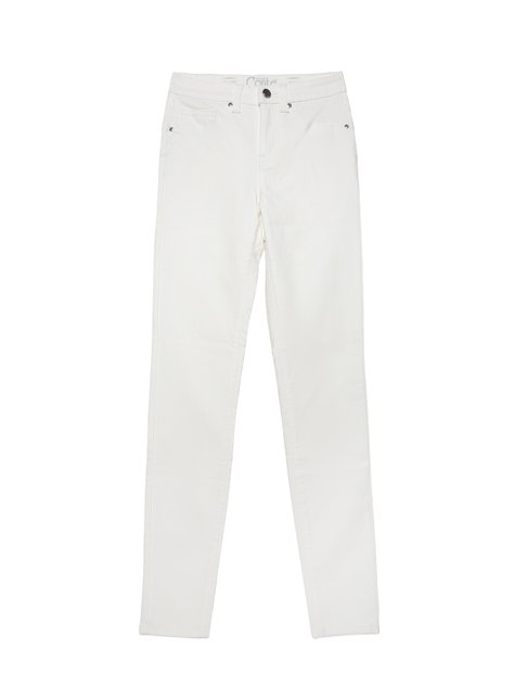 Моделирующие джинсы skinny "push-up" со средней посадкой с покрытием "под кожу" Conte Elegant CON-228, white, XS, 40/164, Белый