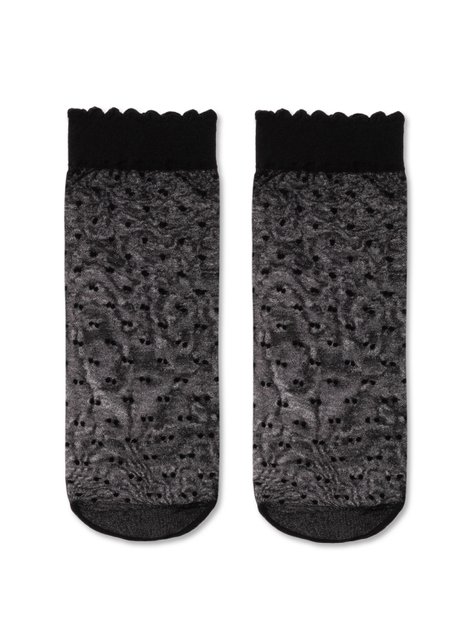 Тонкие носки в горошек Conte Elegant FANTASY, Nero, 36-39, 36, Черный