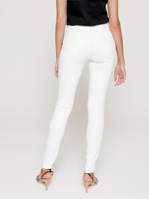 Моделюючі джинси skinny "push-up" з середньою посадкою з покриттям "під шкіру" Conte Elegant CON-228, white, XS, 40/164, Белый