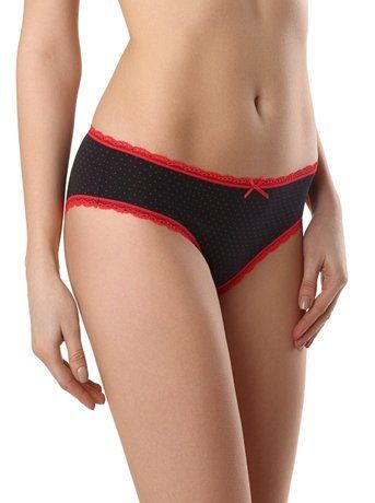 Трусы женские "хипстер" Conte Elegant LAZY DAYS LHP 1005, black-red, XS, 40, Комбинированный