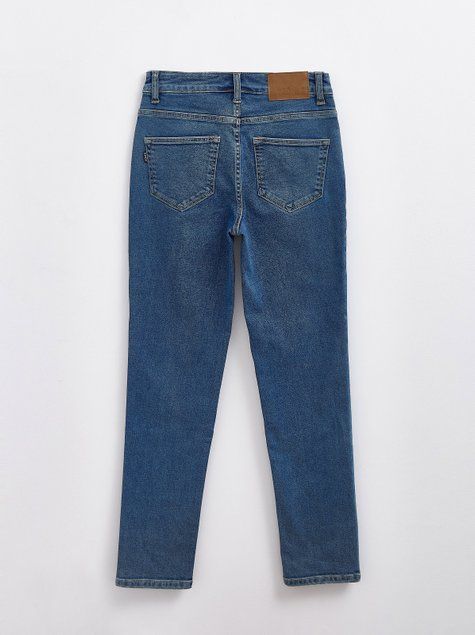 Джинсы slim с высокой посадкой Conte Elegant CON-368, authentic blue, XS, 40/164, Синий