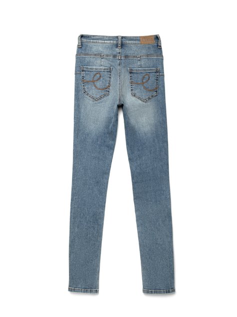 Моделирующие eco-friendly джинсы с высокой посадкой Conte Elegant CON-146, mid blue, L, 46/164, Синий