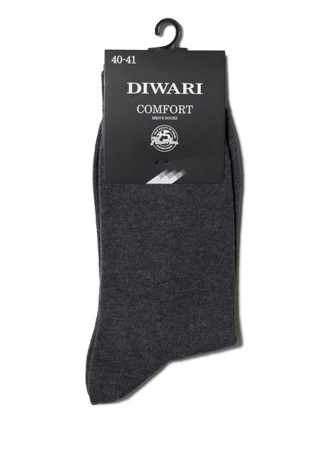Шкарпетки чоловічі "DIWARI" COMFORT (меланж), Темно-сірий, 40-41, 40, Темно-серый