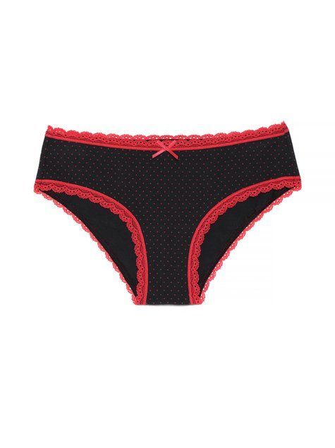Труси жіночі "хіпстер" Conte Elegant LAZY DAYS LHP 1005, black-red, XS, 40, Комбинированный