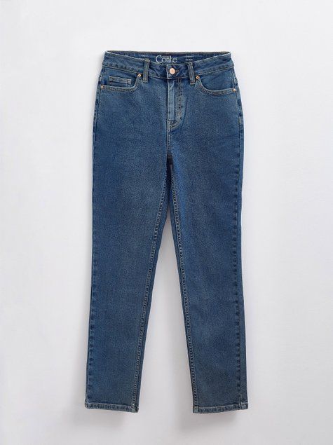 Джинсы slim с высокой посадкой Conte Elegant CON-368, authentic blue, XS, 40/164, Синий