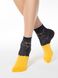 Шкарпетки жіночі бавовняні Conte Elegant CLASSIC (стрази, люрекс), Черный-Желтый, 36-37, 36, Комбинированный