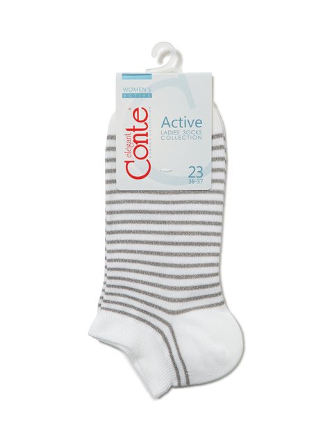 Шкарпетки жіночі Conte Elegant ACTIVE (короткі, люрекс), Білий, 36-37, 36, Белый