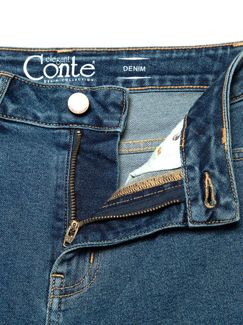 Моделирующие джинсы skinny с высокой посадкой Conte Elegant CON-275, authentic blue, L, 46/164, Синий