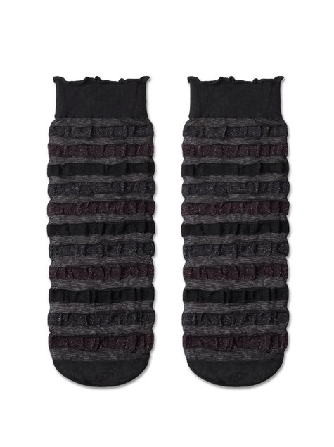 Сияющие носки в разноцветную полоску Conte Elegant FANTASY, Nero, 36-39, 36, Черный