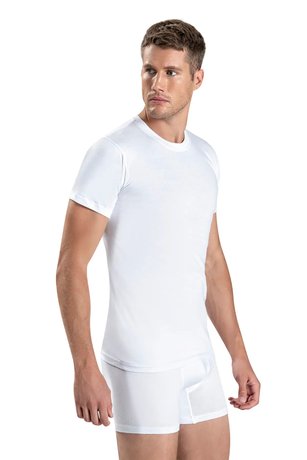 Чоловічі футболки Jiber 104, бавовна, О-виріз, Білий, S, 46, Белый