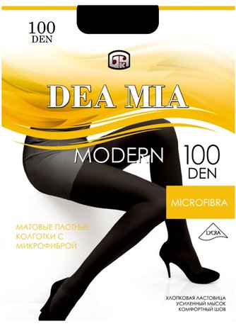 Колготки женские DEA MIA MODERN 100 (микрофибра), Nero, 2, 2, Черный